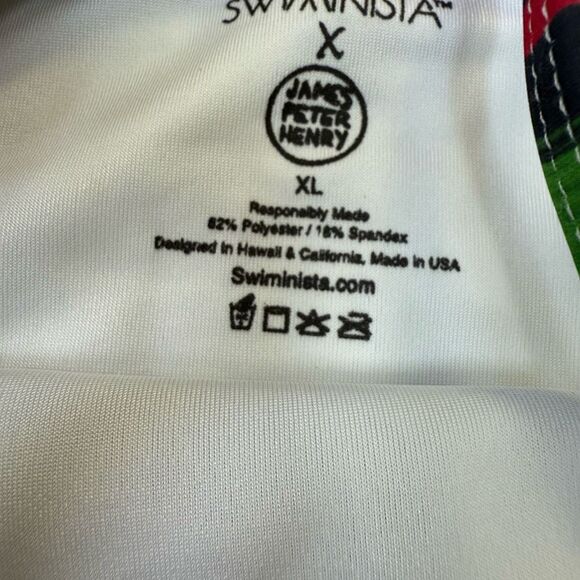 Swiminista X James Peter Henry girls Sydney print fringe swimsuit XL New - Picture 4 of 6